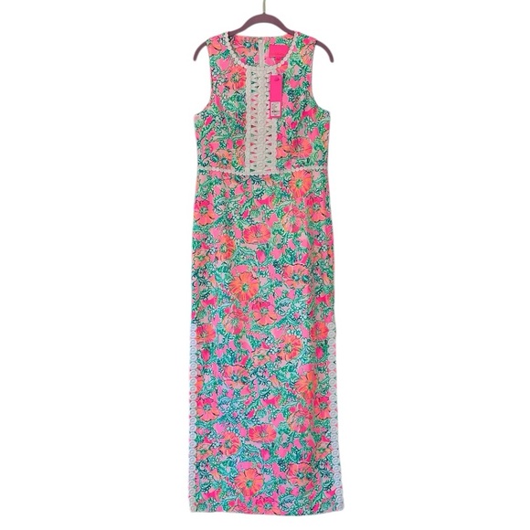Lilly Pulitzer Pink and Green Floral Maxi Dress - Picture 8 of 15